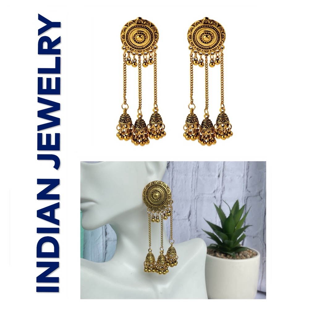 🐘 Indian Tassel Drop Earrings